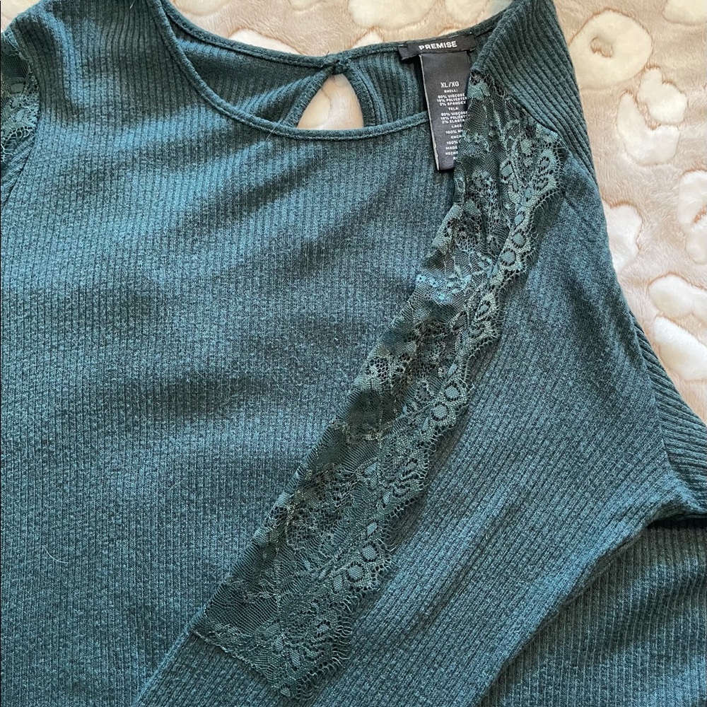 Emerald green Lace long sleeve